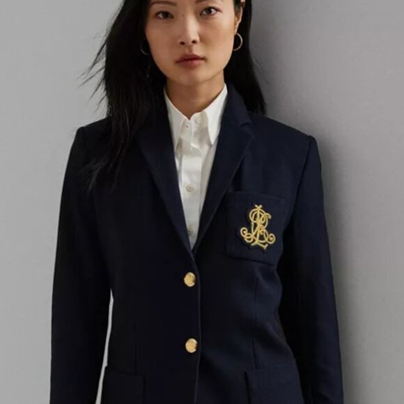 Ralph Lauren Jackets & Blazers - NWOT Lauren Ralph Lauren Petite Bullion Jacquard Blazer, Pettie Small (PS) Navy